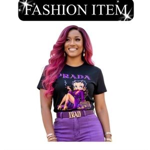 T-SHIRT: Black and Purple, Custom, NIP